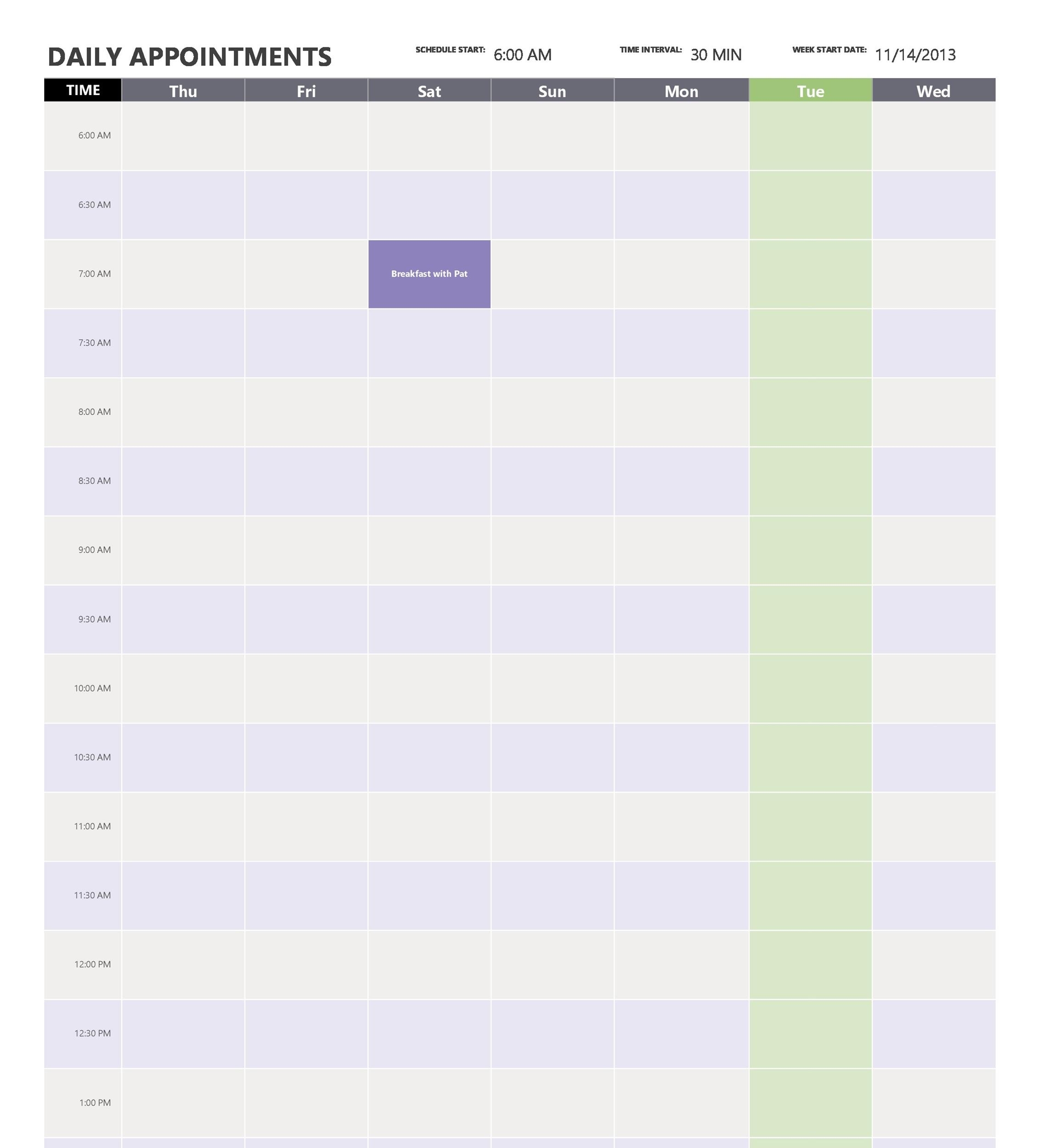 45 Printable Appointment Schedule Templates [&amp; Appointment for Printable 15 Min. Appointment Sheet 8-6