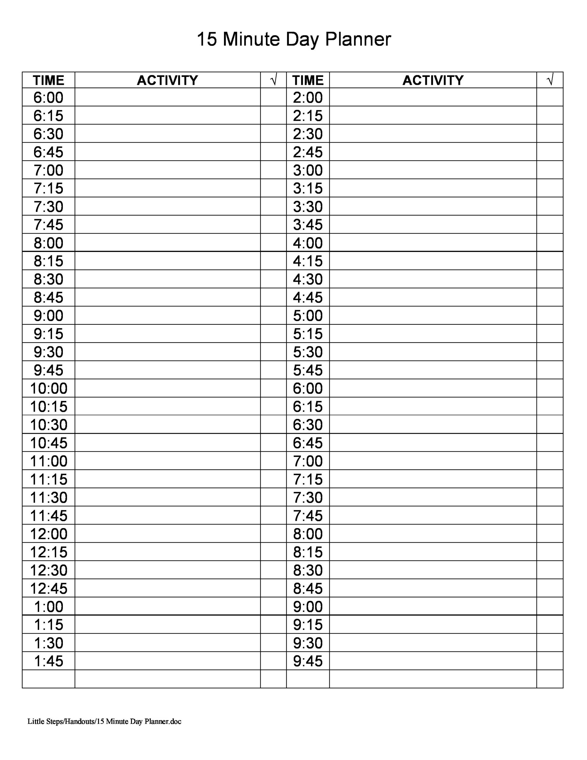 47 Printable Daily Planner Templates (Free In Word/Excel/Pdf)