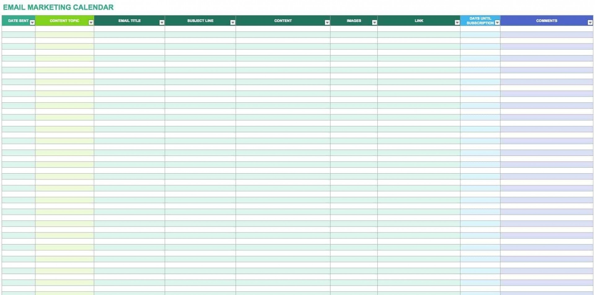 52 Week Calendar Template Excel ~ Addictionary