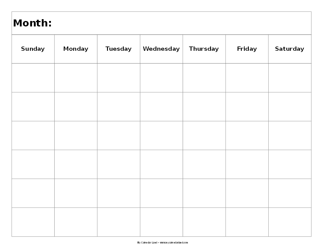 Printable 6 Week Schedule