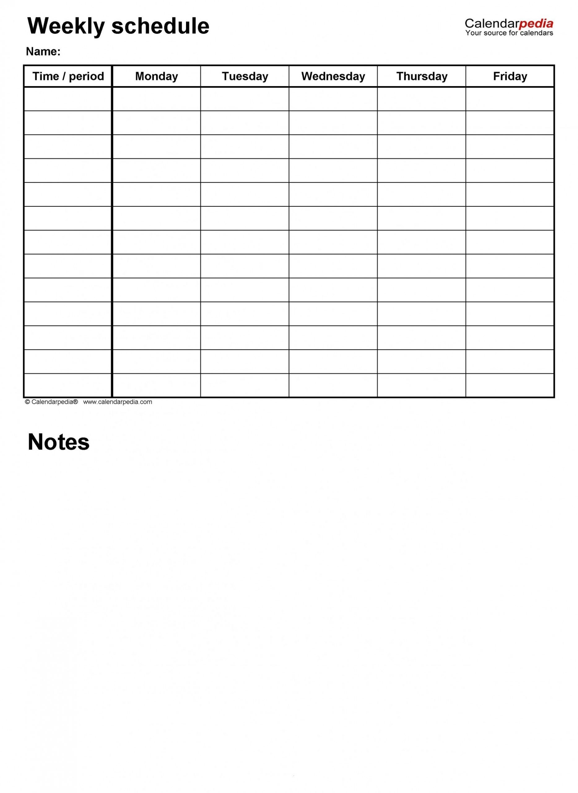 7 Day Calendar Template ~ Addictionary