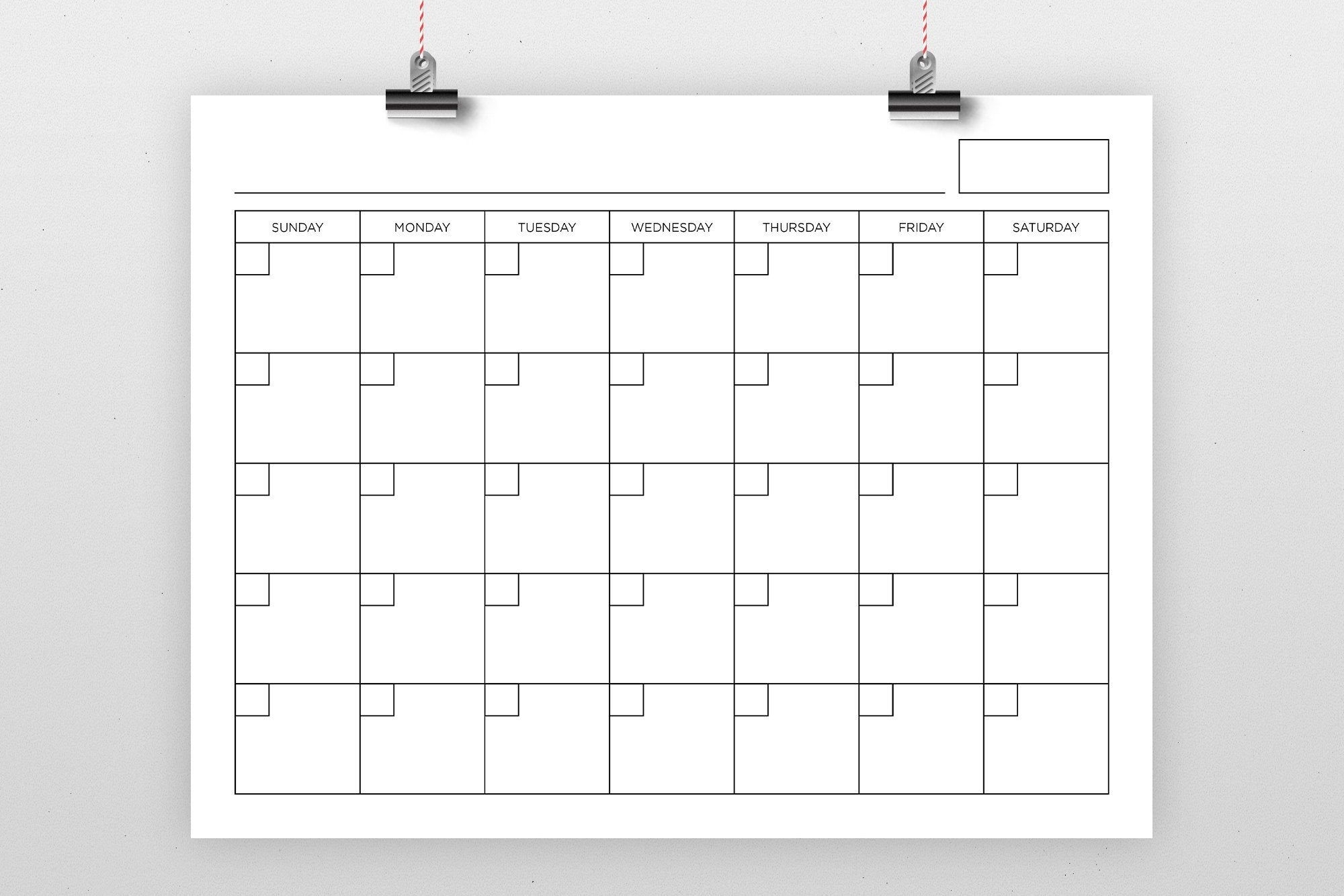 Blank 8.5 X 11 Calendars