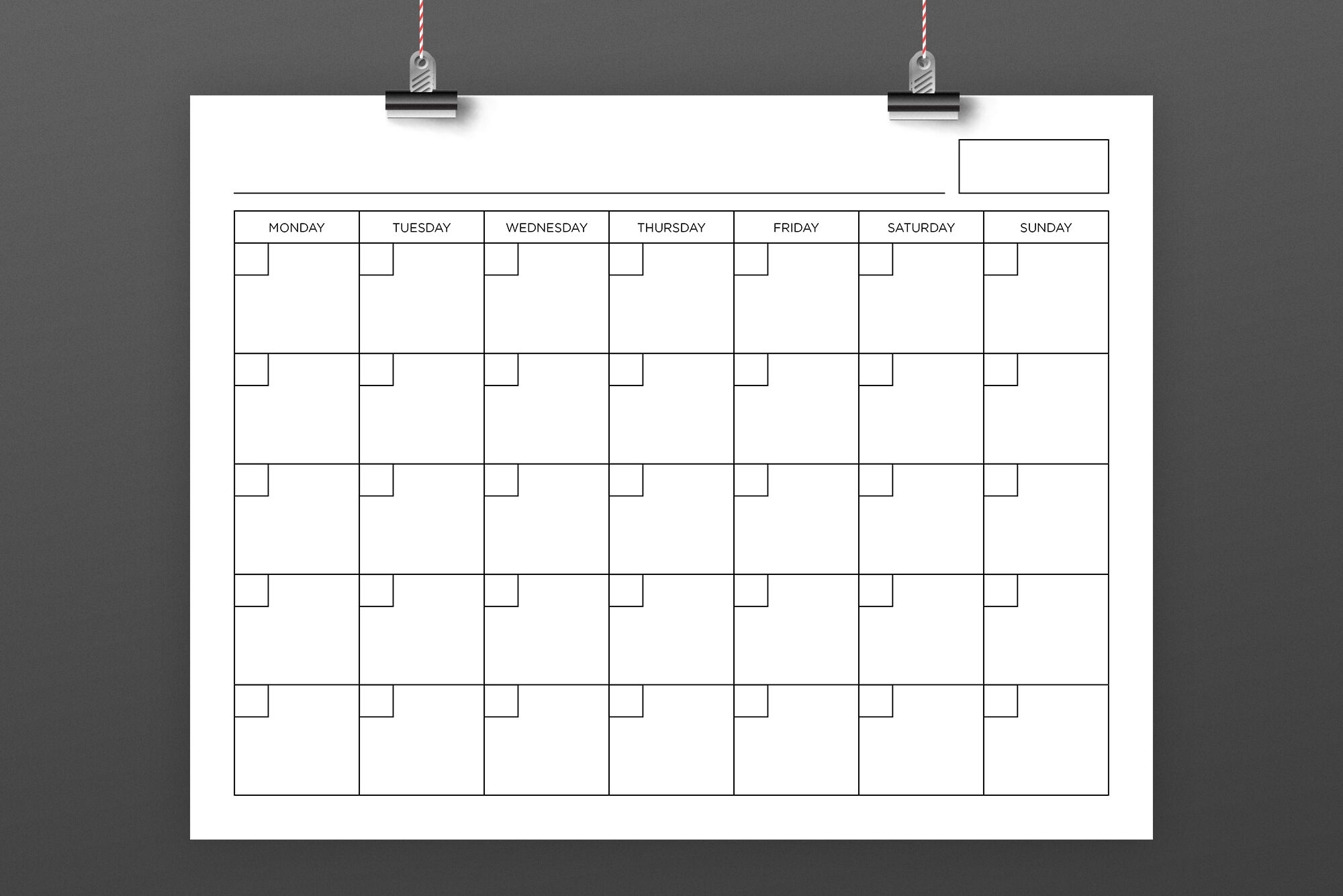 Blank 8.5 X 11 Calendars