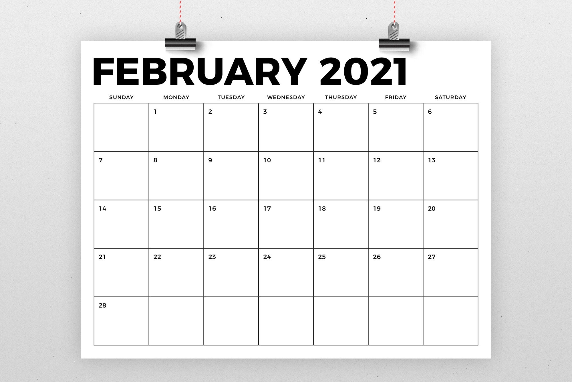 Printable 8.5X11 Calendar