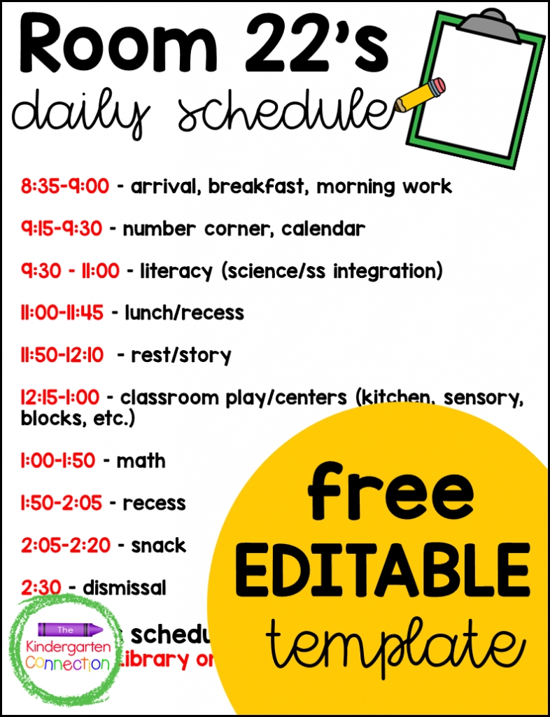 A Look At A Full Day Kindergarten Schedule - The