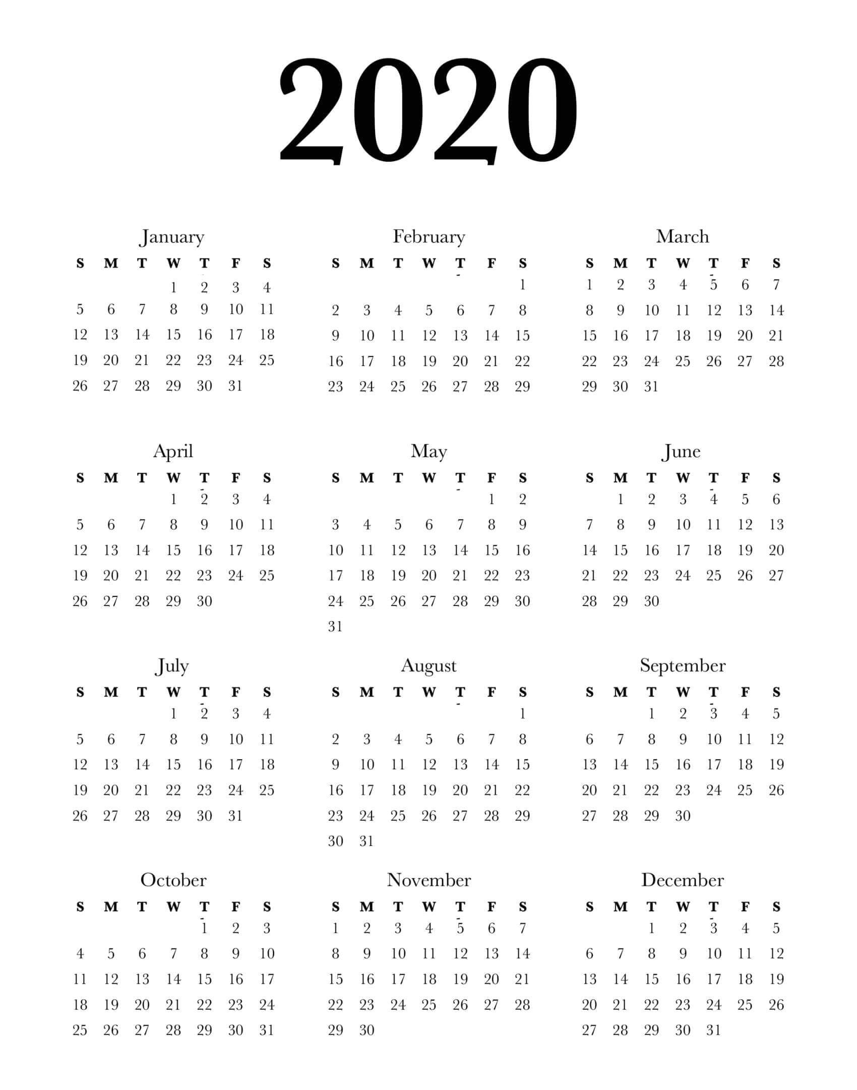 Printable Small Calendars