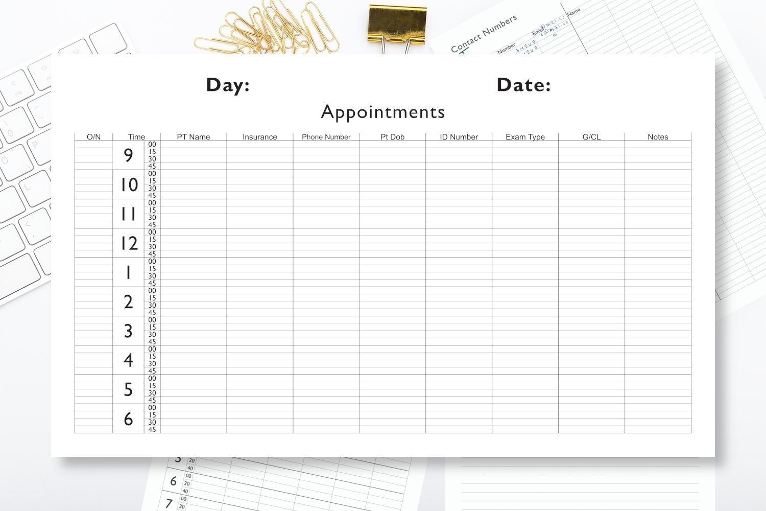 Appointments Book Page 11 X 14 15 Minute Intervals | Etsy In