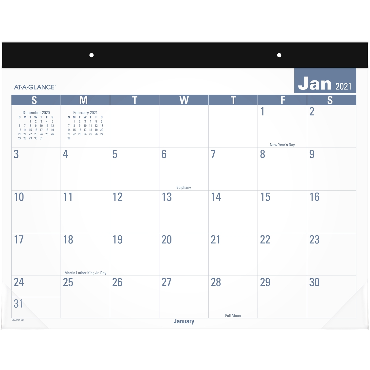 At-A-Glance 12-Month Easy-To-Read Monthly Desk Pad, 22&quot; X 17