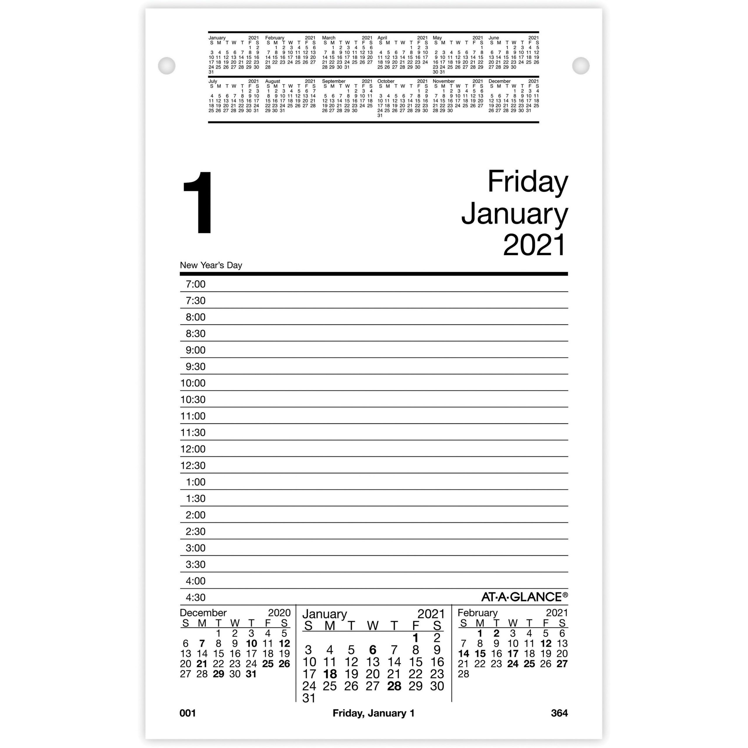 At-A-Glance Daily Pad-Style Desk Calendar Refill