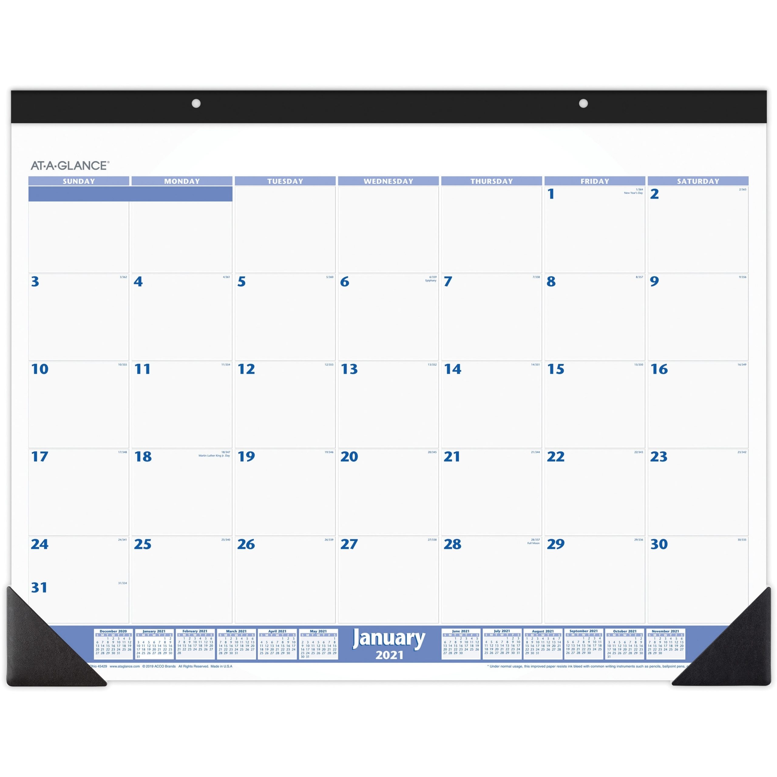 At-A-Glance Monthly Desk Pad - Monthly - 1 Year - January 2021 Till  December 2021 - 1 Month Single Page Layout - 22&quot; X 17&quot; Sheet Size - Desktop  -