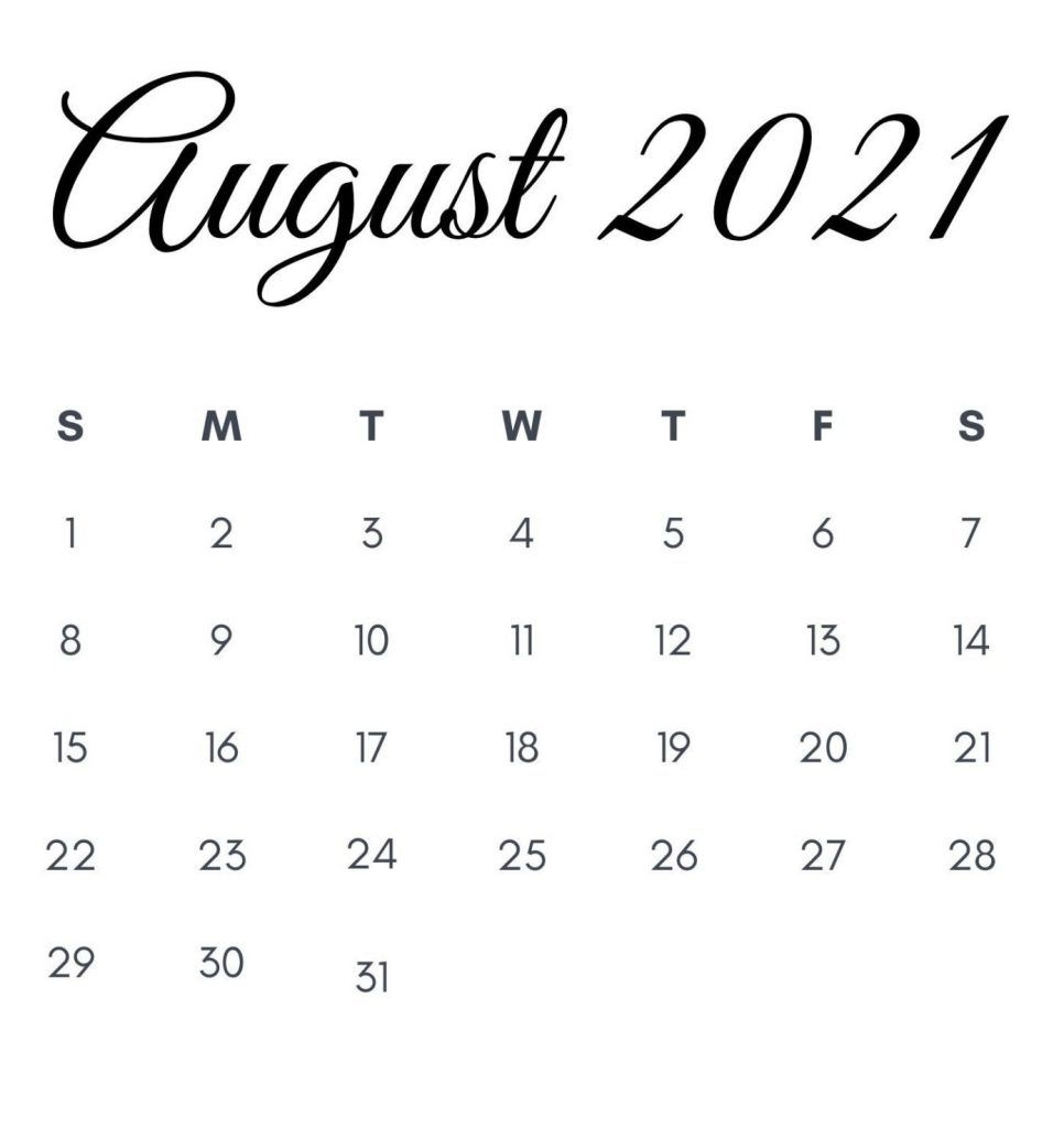 August 2021 Printable Calendar In 2020 | Monthly Calendar