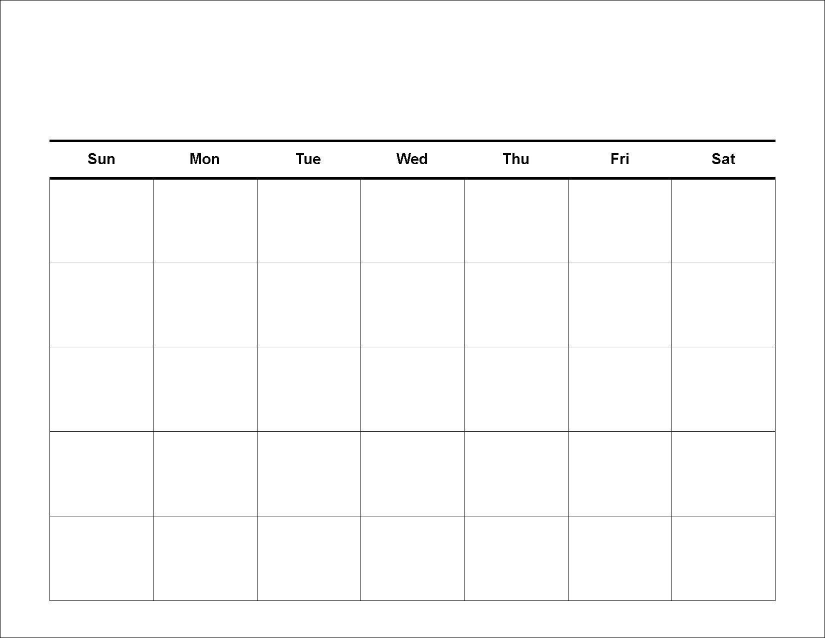 Blank 30 Day Calendar Template | Calendar For Planning