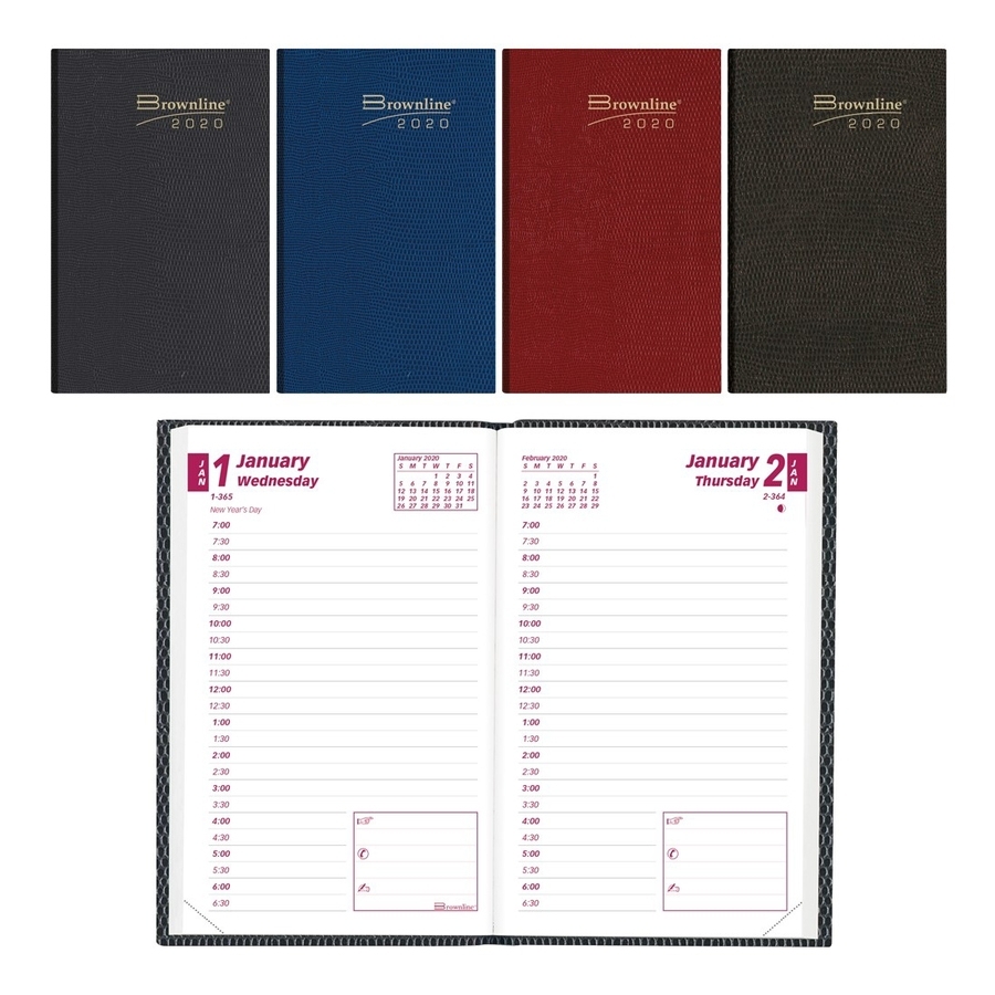 Brownline Daily Pocket Appointment Book - Daily - 1 Year - January 2020  Till December 2020 - 7:00 Am To 6:30 Pm - 1 Day Single Page Layout - 2 7/8&quot;  X