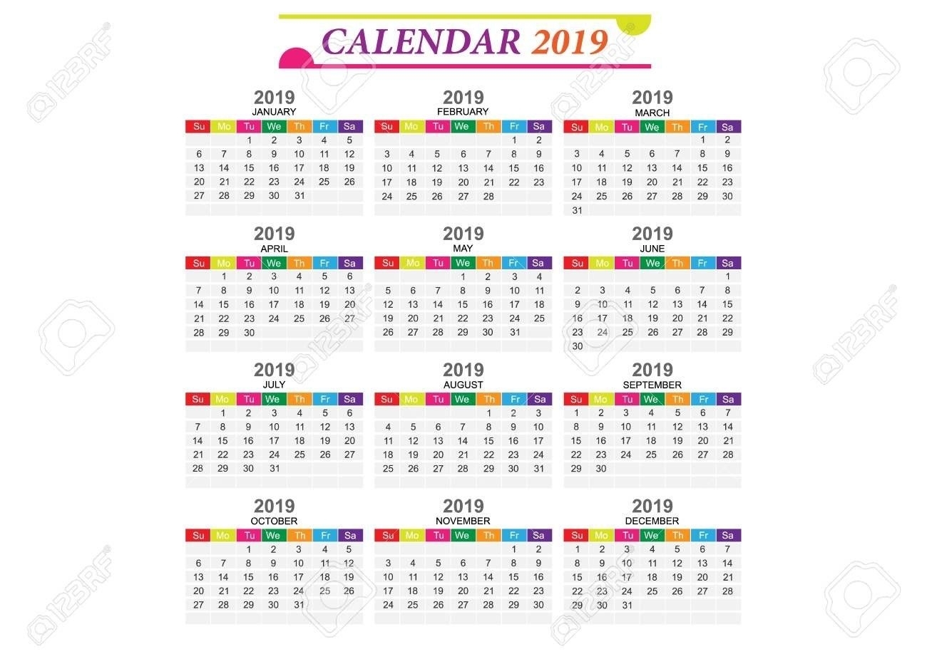 Calendar 2019 Eps In 2020 | Free Calendar Template, Calendar