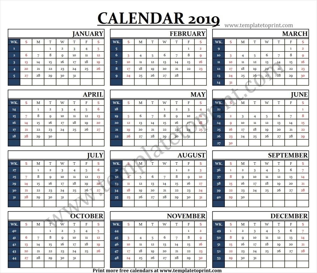 Week Wise Calendar