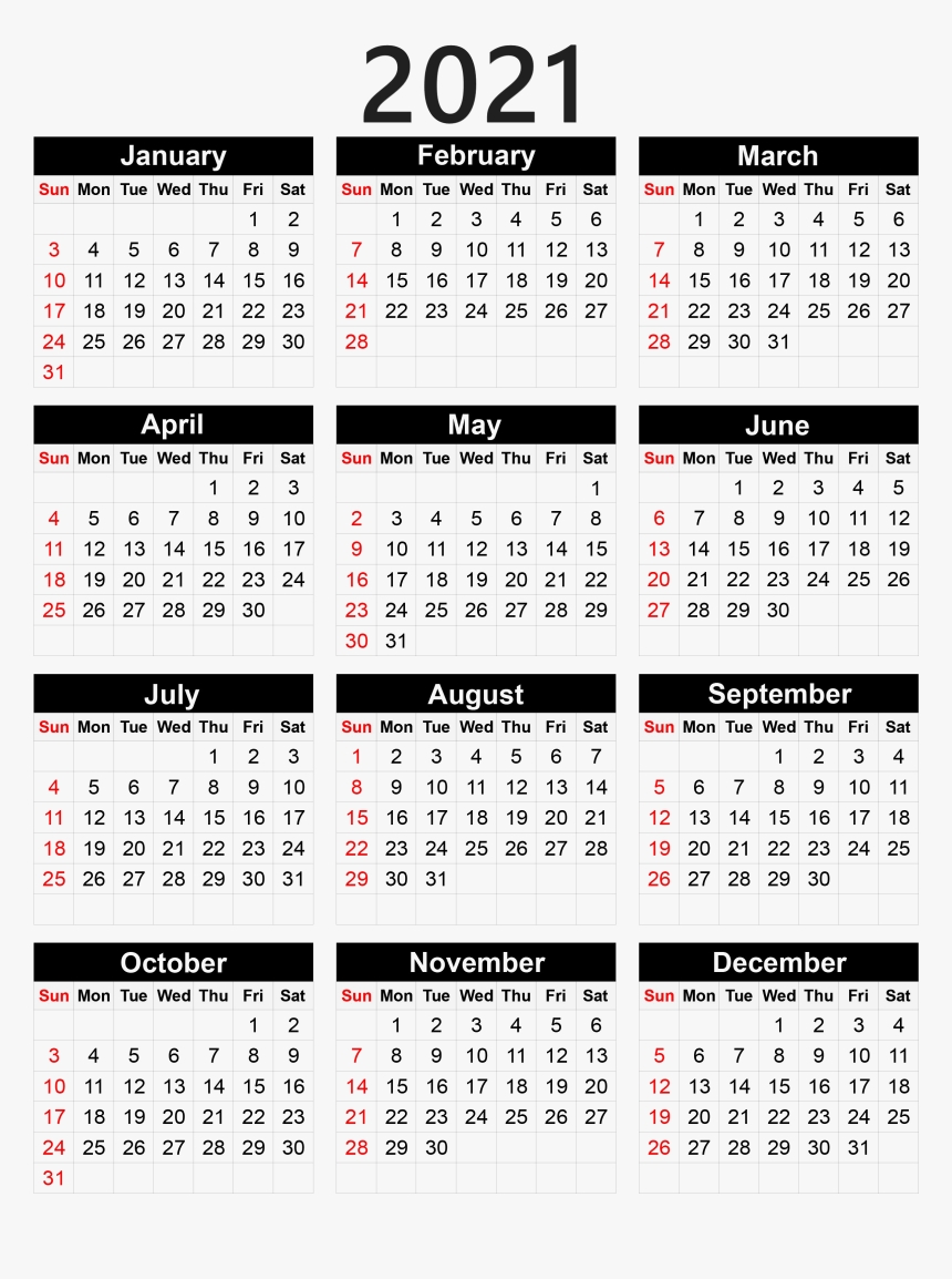 Calendar 2021 Png - Pocket Calendar 2020 Printable