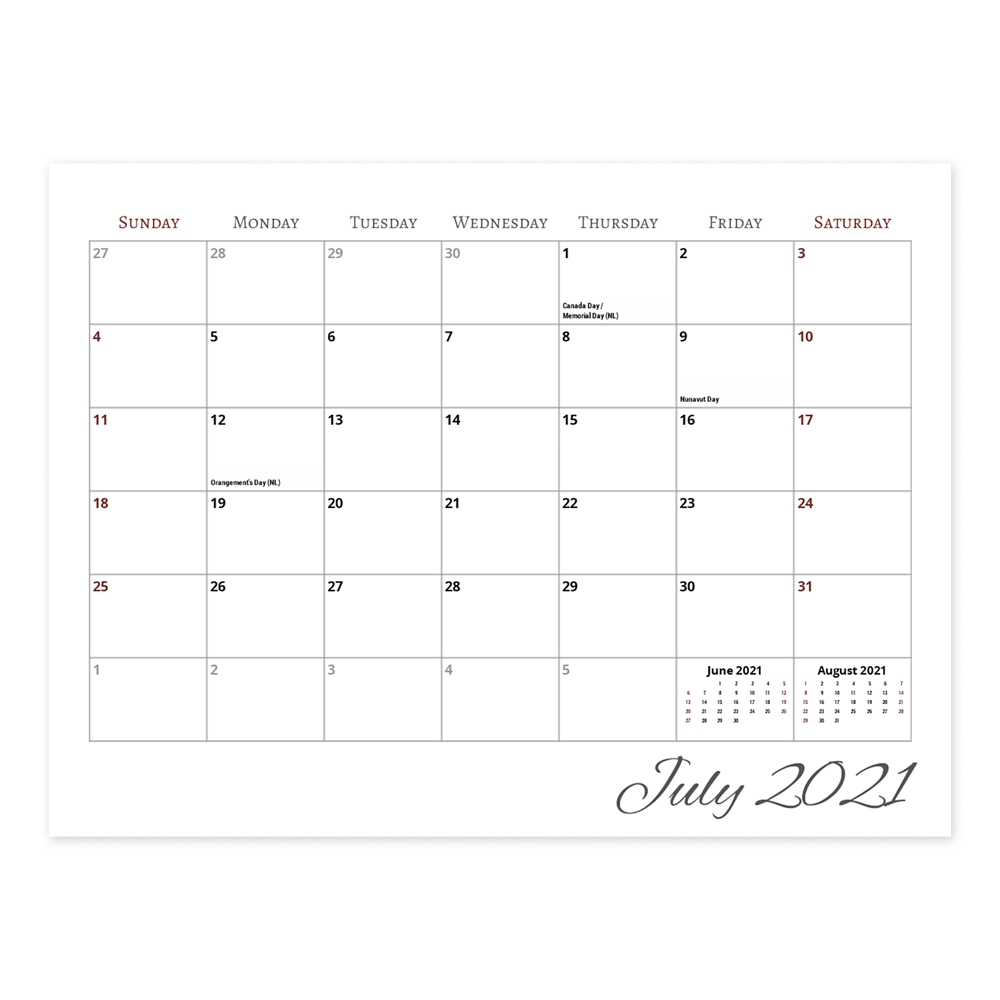 Calendar - 8.5X11 Center Spiral