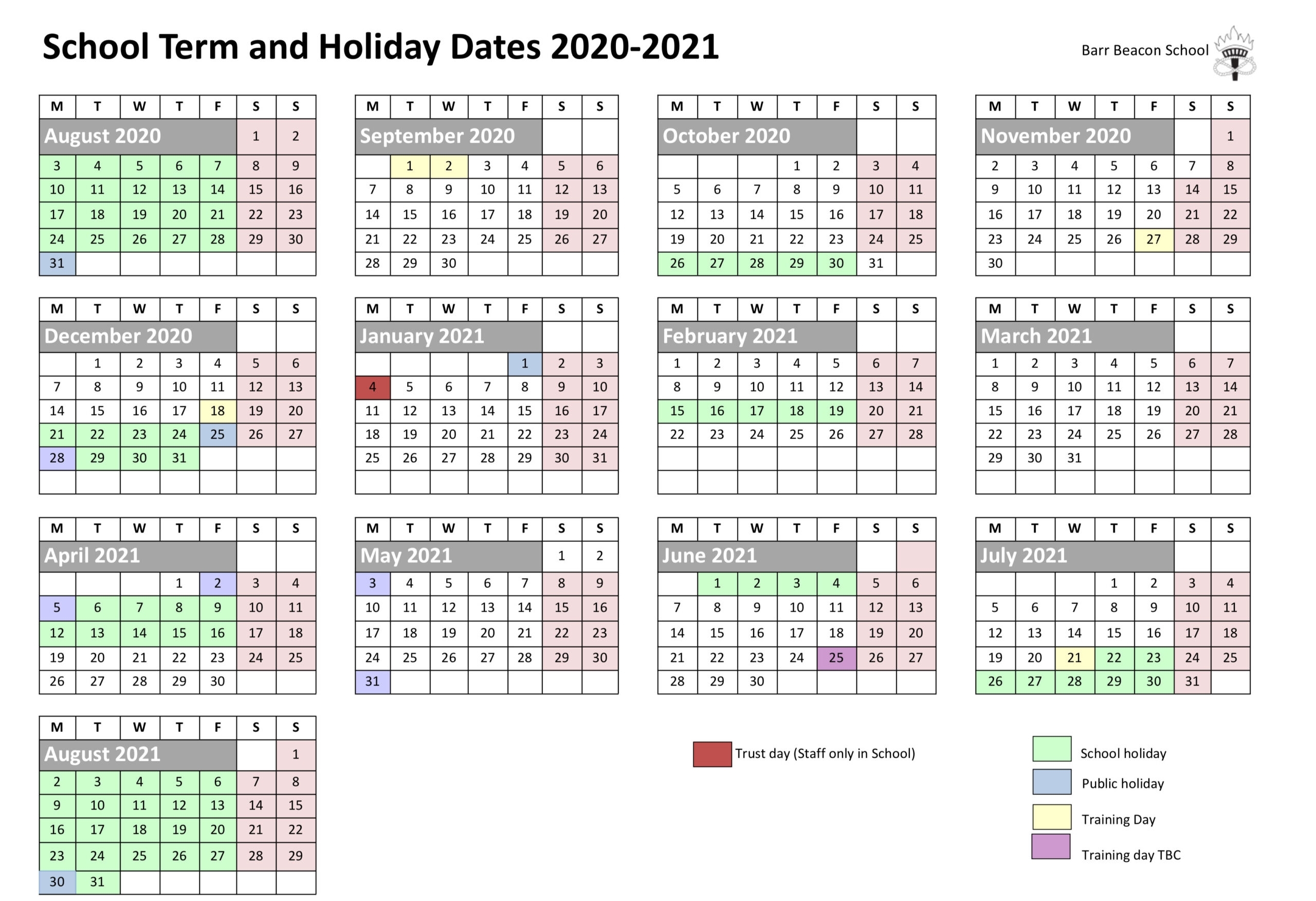 Calendar – Barr Beacon School inside School Calendar For Pshe Events 2019-2020