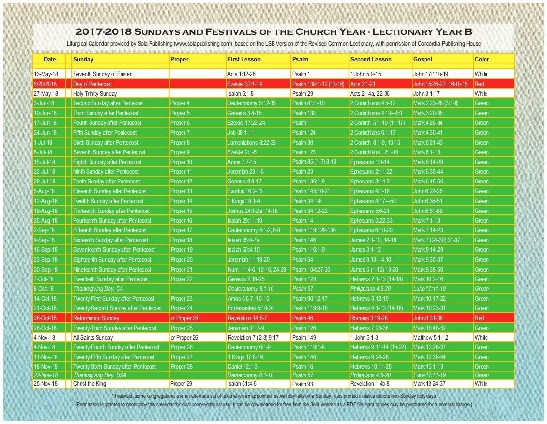 Catholic Liturgical Calendar 2019 2020 Di 2020