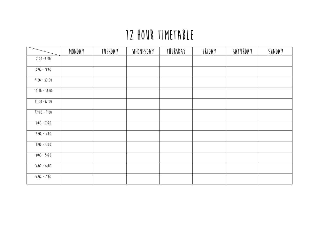 Challenge Your Limits : Photo | Study Timetable Template