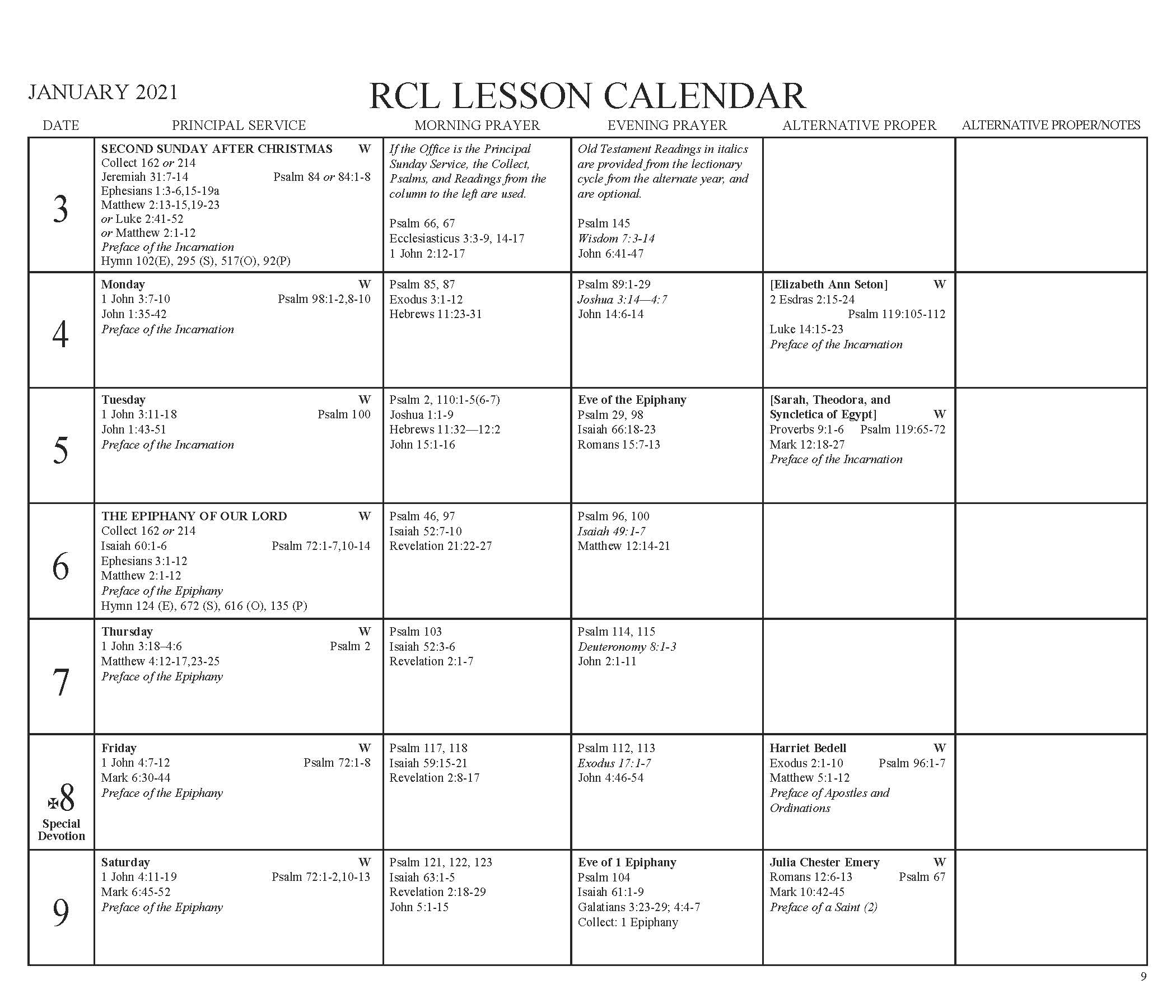 Churchpublishing: Episcopal Church Lesson Calendar Rcl 2021 within Anglican Liturgical Calendar Printable 2020