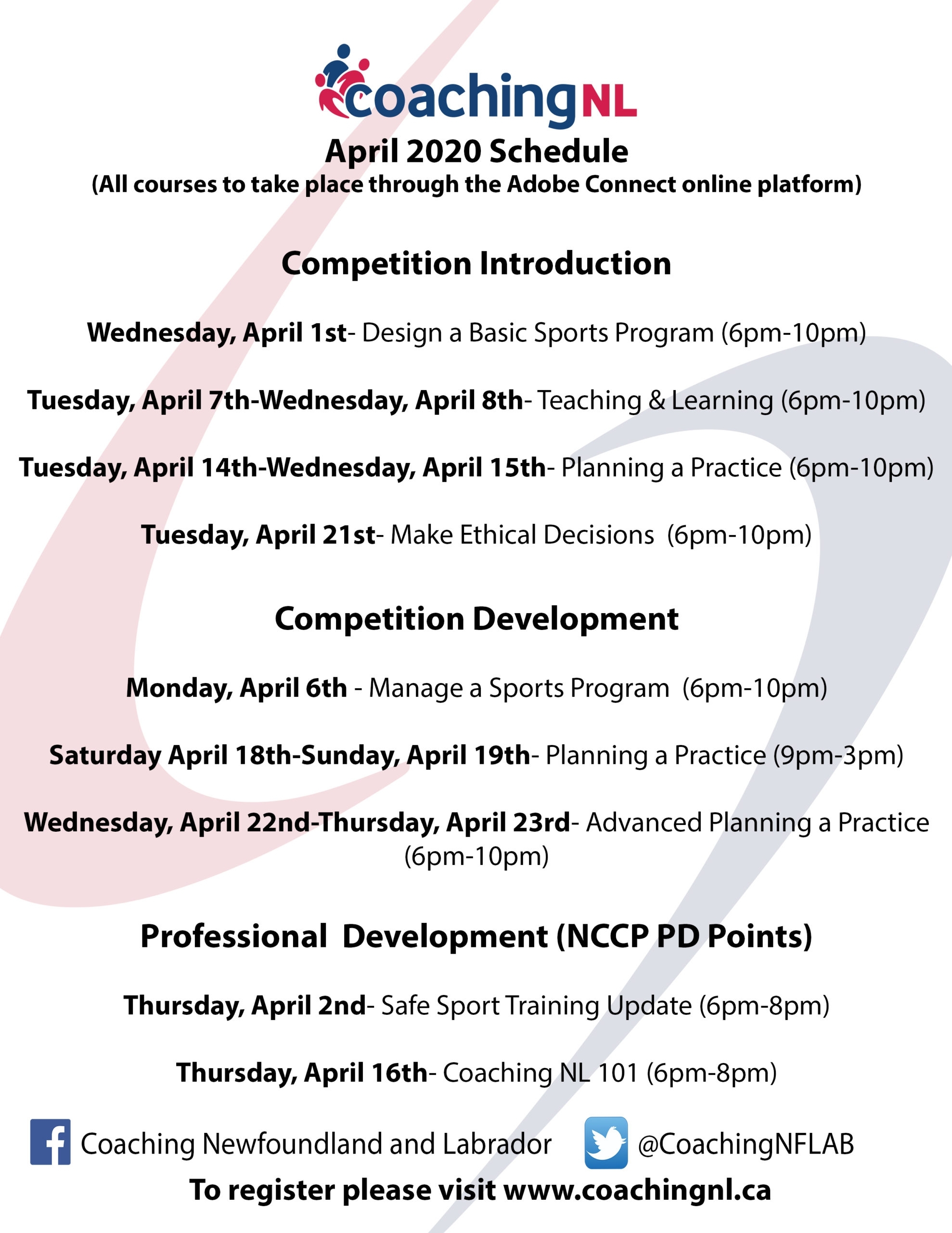 Coaching Nl April Courses – Sportnl