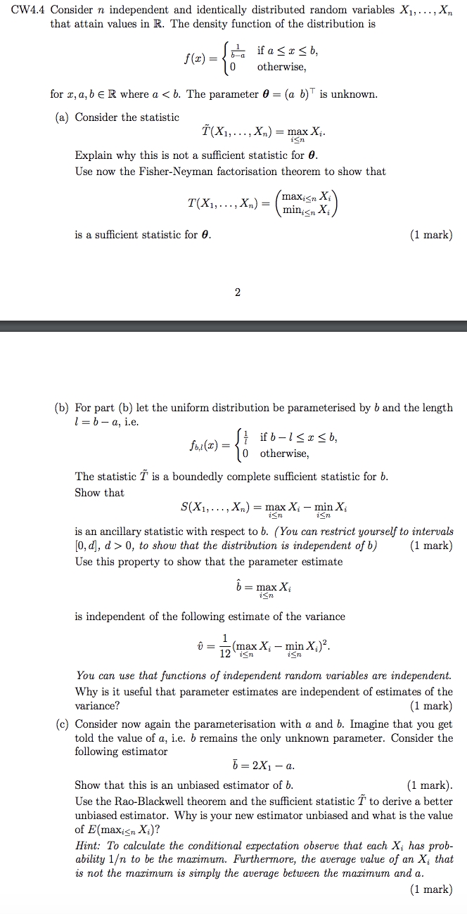 Cw4.4 Consider N Independent And Identically Distr