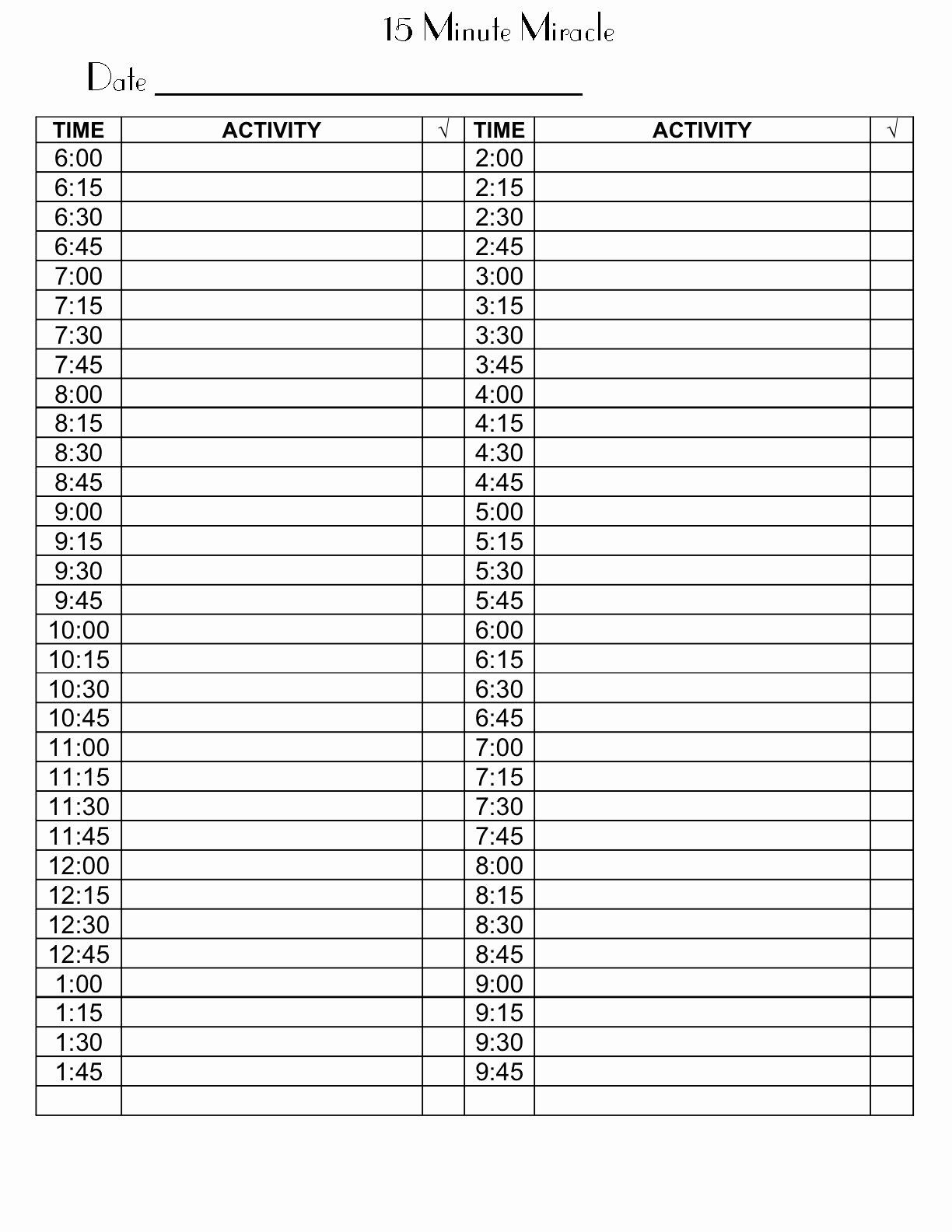 Daily Time Schedule Template Lovely Image Result For 15