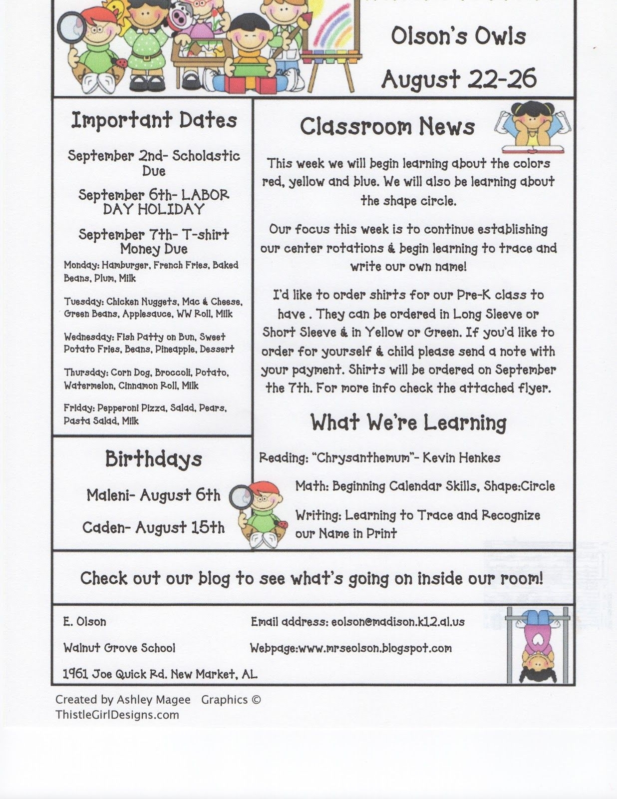 December School Newsletter Ideas | Click On The Image To