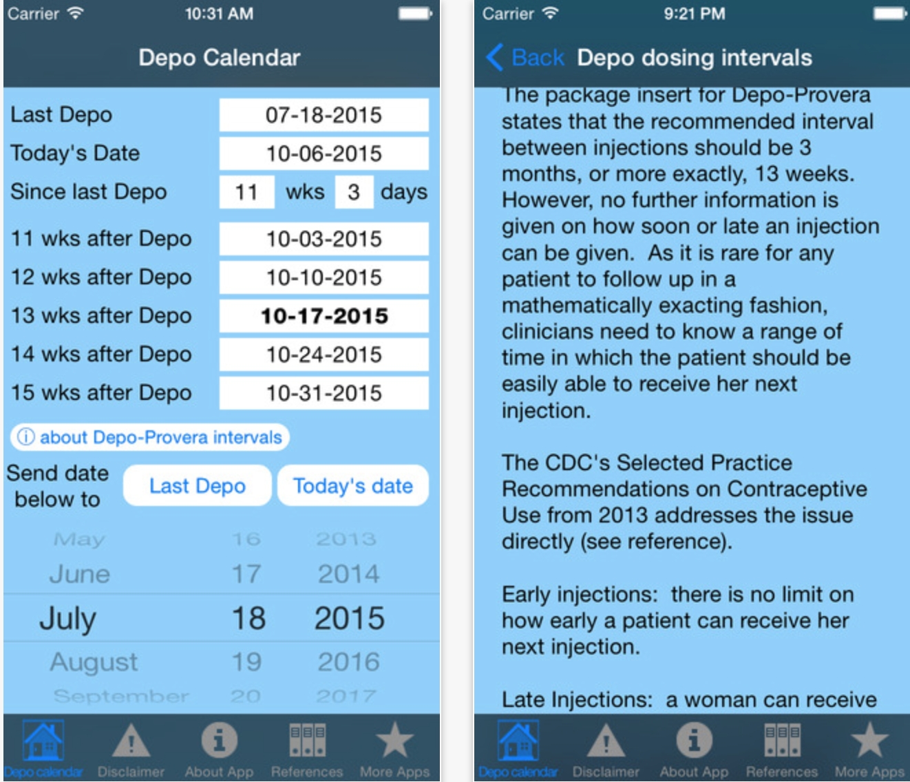 Depo Schedule Calendar