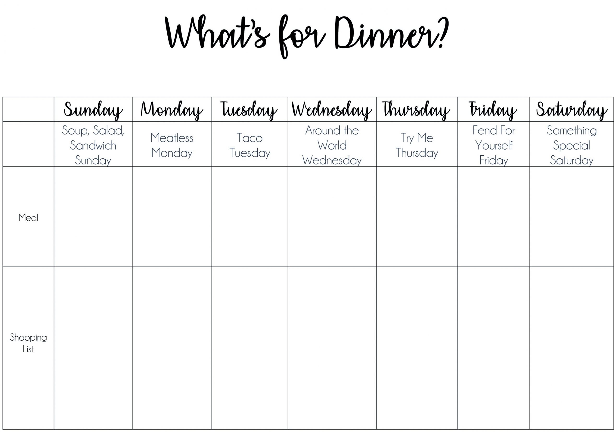 meal made ahead planning sheets