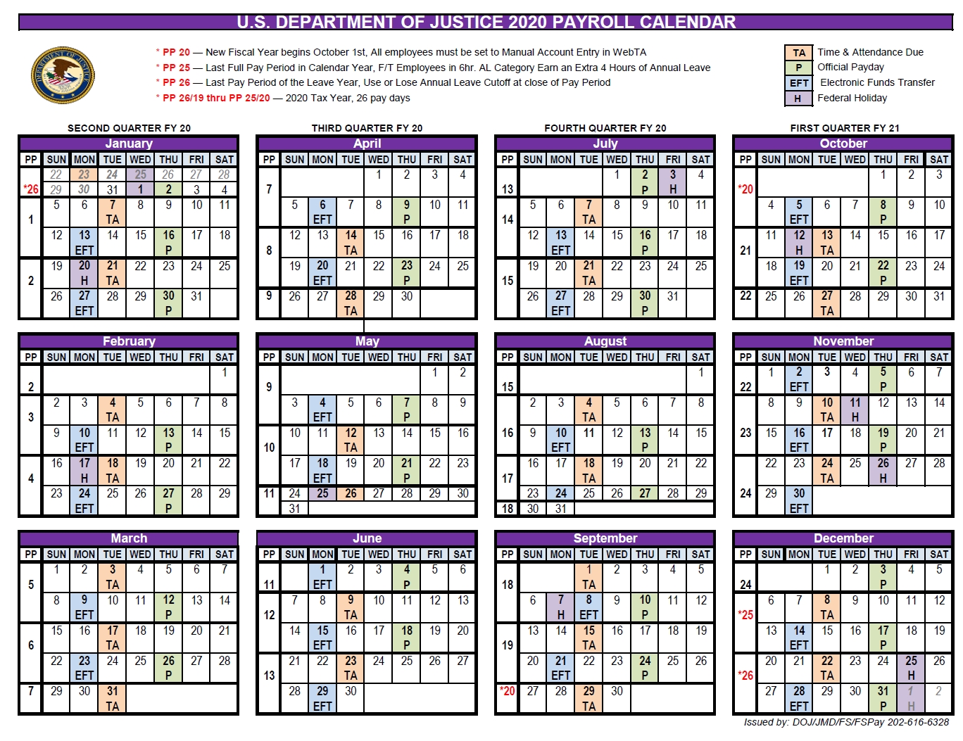 2021 Federal Pay Period Calendar