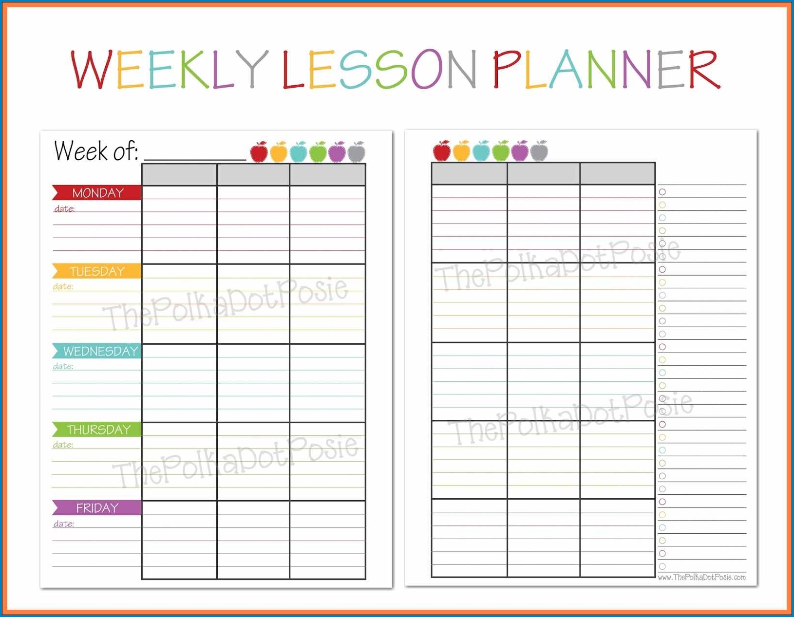 √ Free Printable Weekly Lesson Planner Template | Templateral