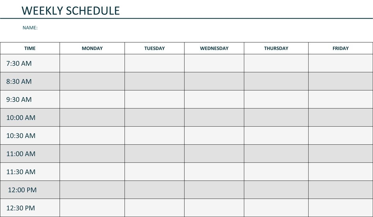 Editable Weekly Schedule Template In Word | Weekly Lesson