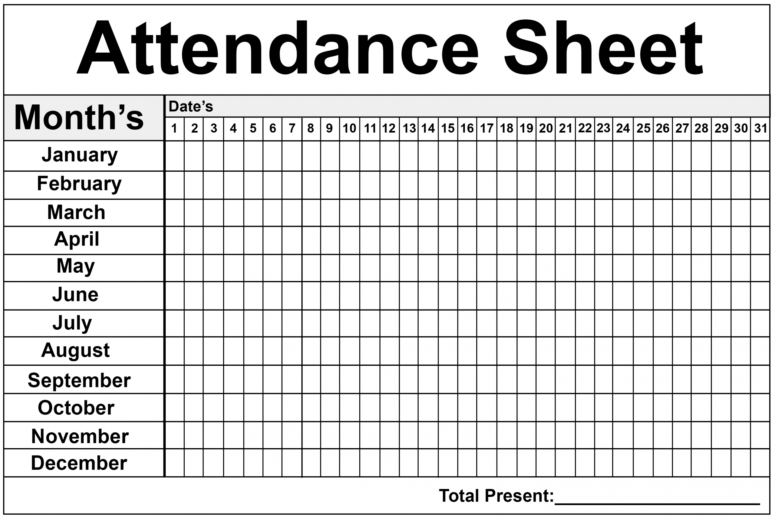 Employee Attendance Calendar Sheet 2020 Excel - Calendar Letters in Printable Attendance Calendar For 2020