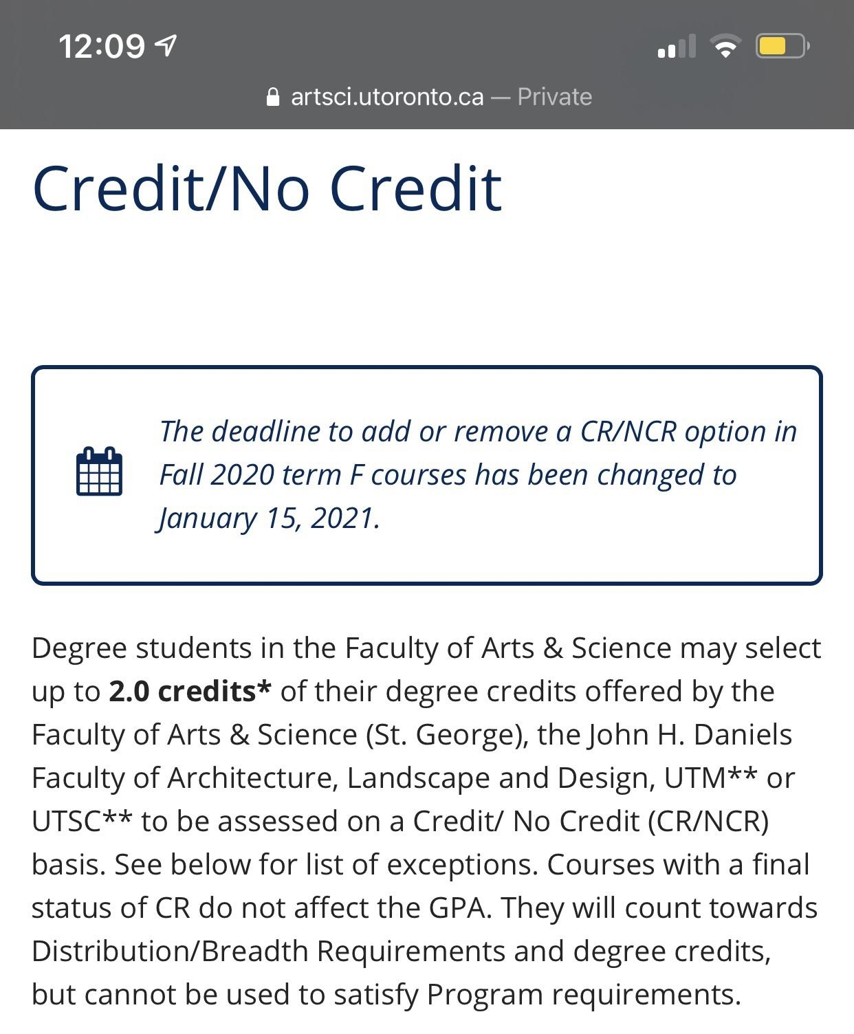 Even Uoft Is Doing The Credit Option For Fall 2020! : Ryerson