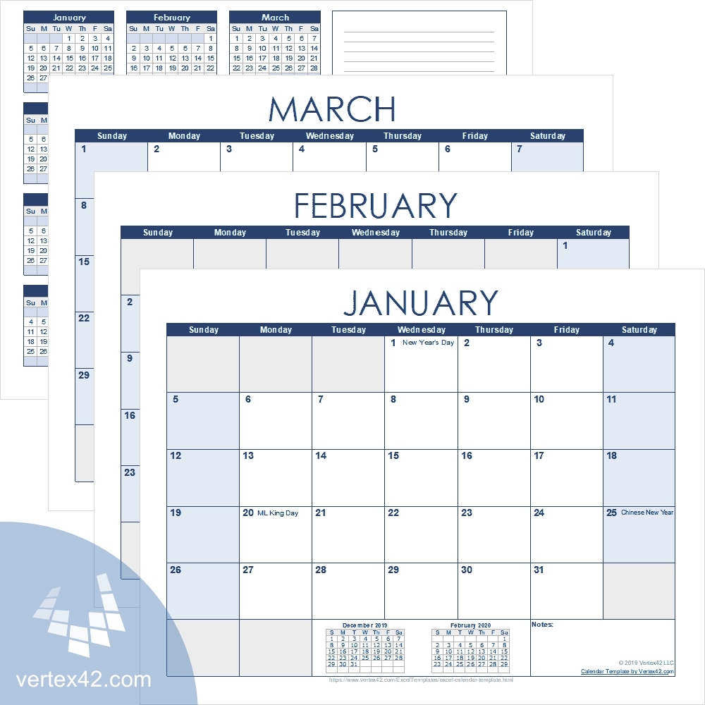 Excel Calendar Template For 2020 And Beyond with Printable 2020 Calendar Monthly No Download Free Excel