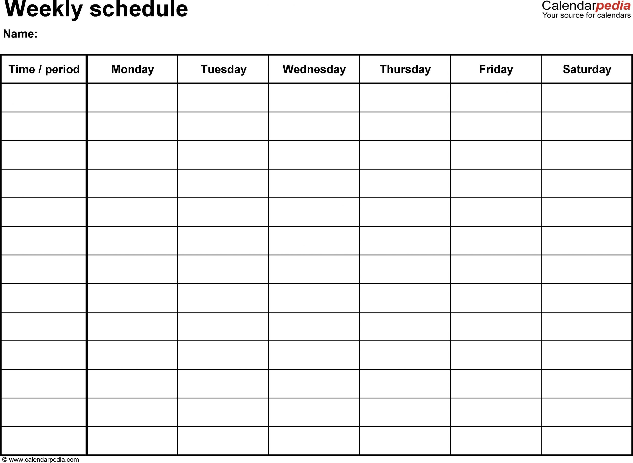 Fillable Weekly Calendar Printable Weekly Calendar With 15 inside Editable Calendar With Time Slots