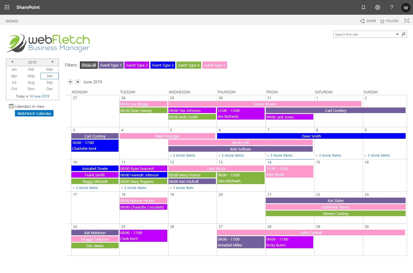 Filter Sharepoint Calendar View - Webfletch Blog