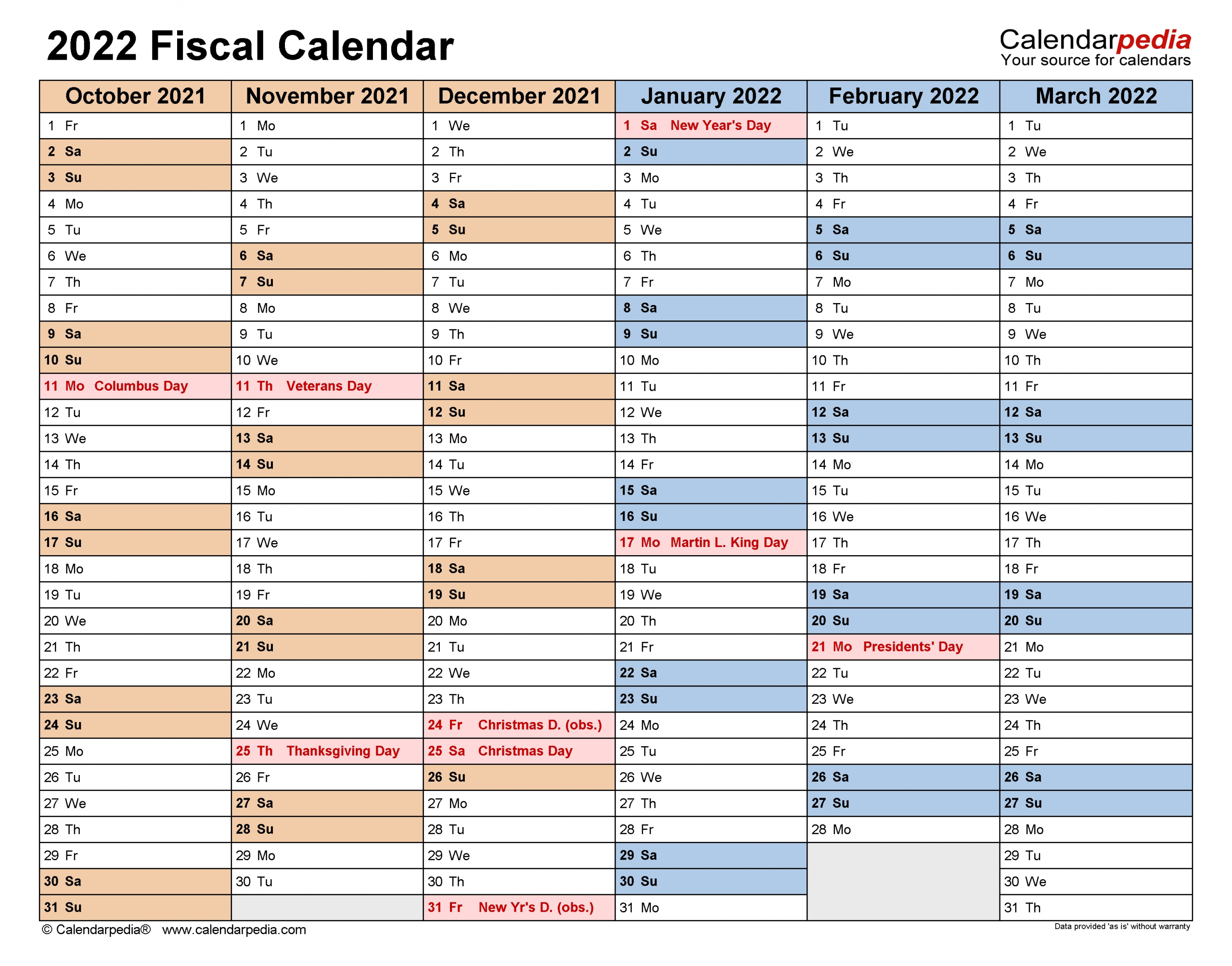 Government 2023 Fiscal Calendar