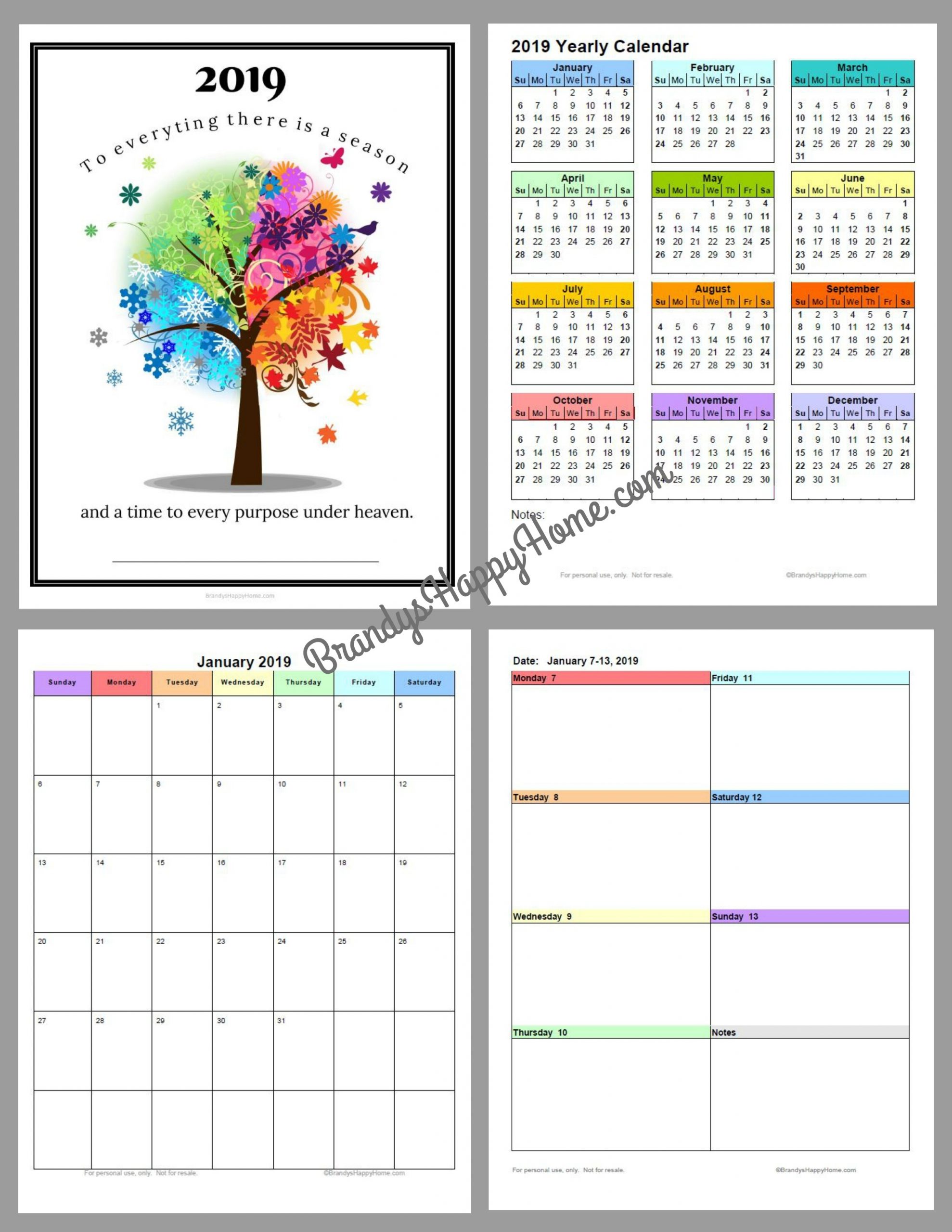 Free 2019 Diy Calendar Planner Printables with regard to Free Printable Pocket Size Calendar