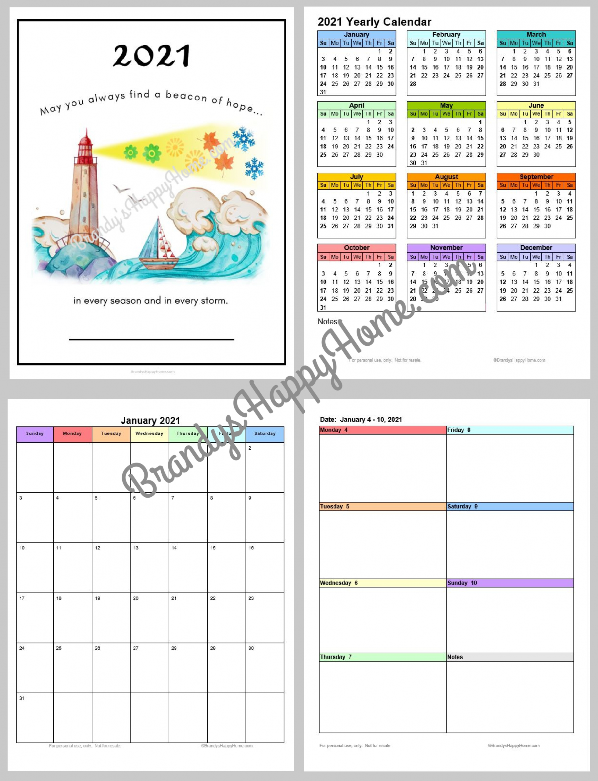 Free 2021 Calendar Planner Printables regarding Free Printable Pocket Size Calendar