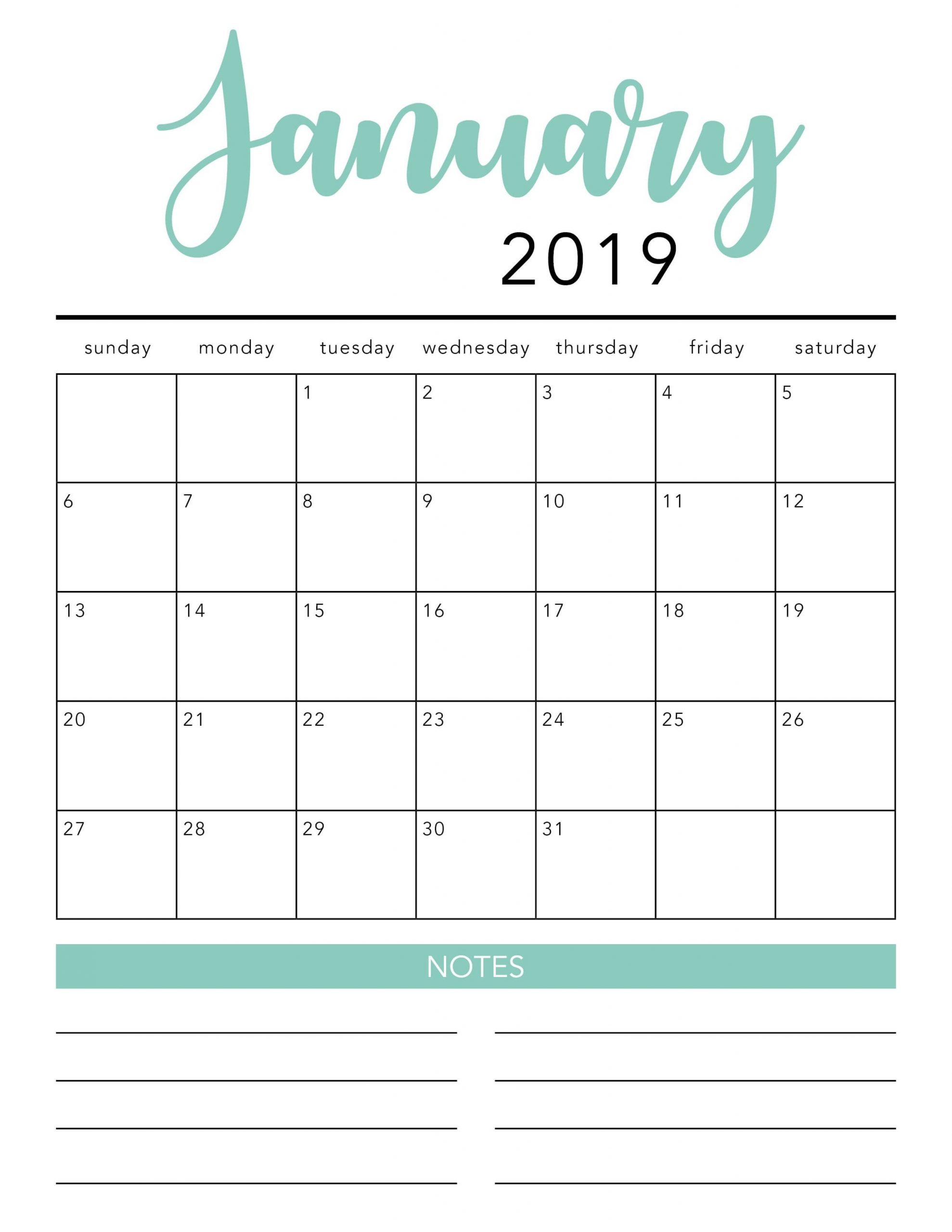 Free 2021 Printable Calendar Template (2 Colors!) - I Heart throughout 2020 Free Monthly Calendars To Print
