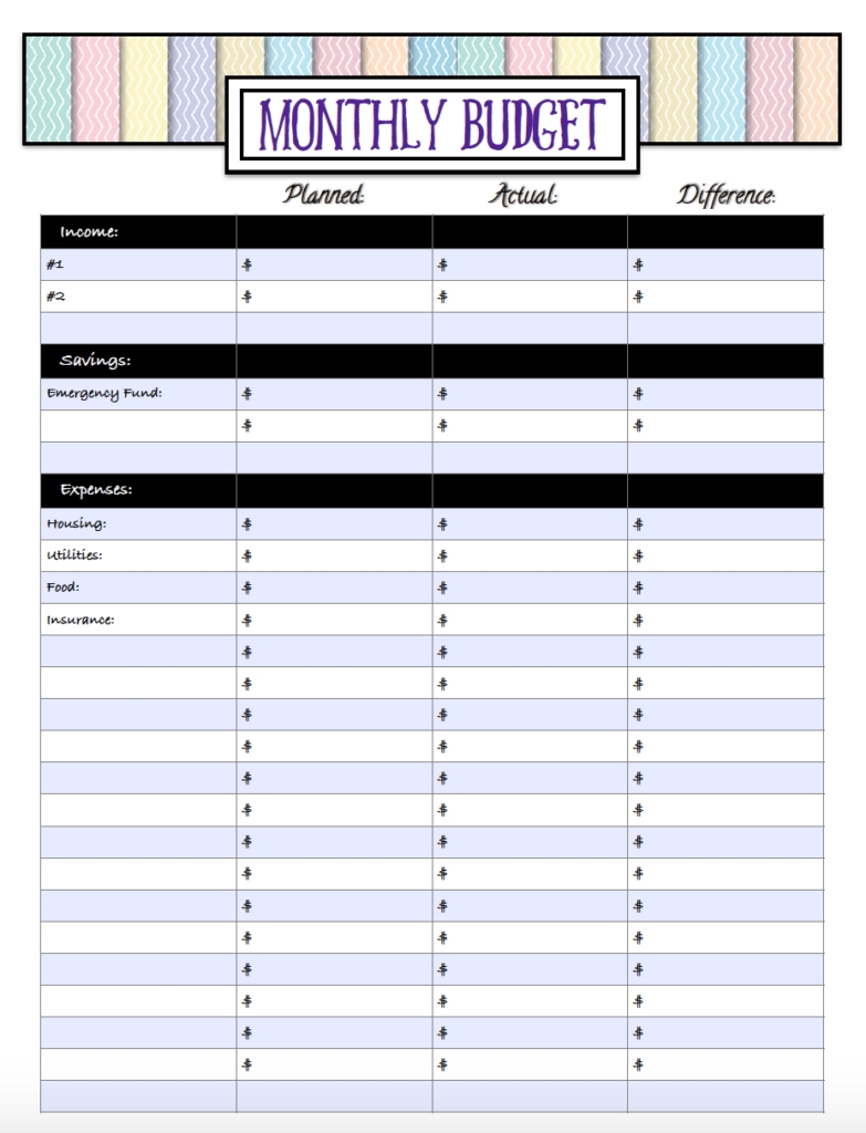 Free Budgeting Printables: Expense Tracker, Budget, &amp; Goal