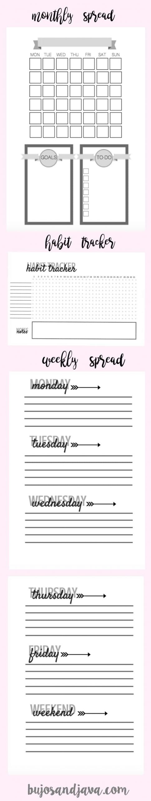 Free Bullet Journal Printables: Weekly, Monthly, And Habit