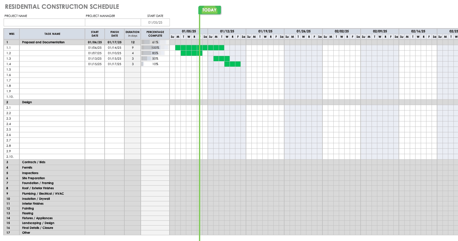 Free Construction Schedule Templates | Smartsheet