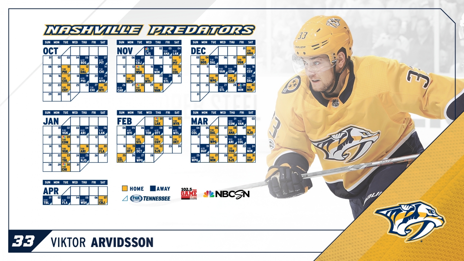 Nashville Predators Schedule 2024-24 Printable - Rowe Wanids