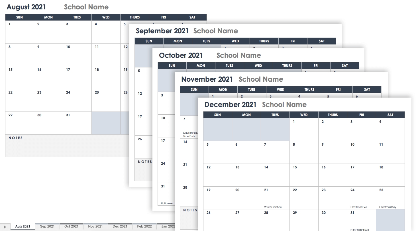 Free Excel Calendar Templates