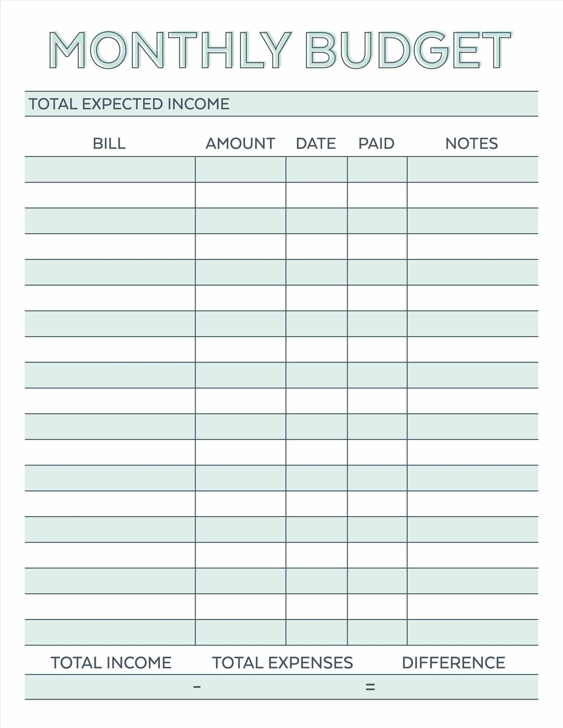 Free Monthly Budget Spreadsheet Template In 2020 | Budget