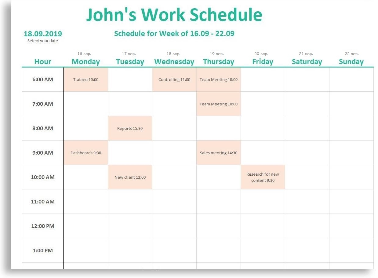 Free *New* Weekly &amp; Daily Schedule - For Work, School And